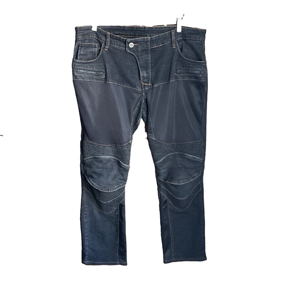 Volero Armored Motorcycle Riding Jeans Black Mesh Knee Pad 2XL Moto Biker Pants